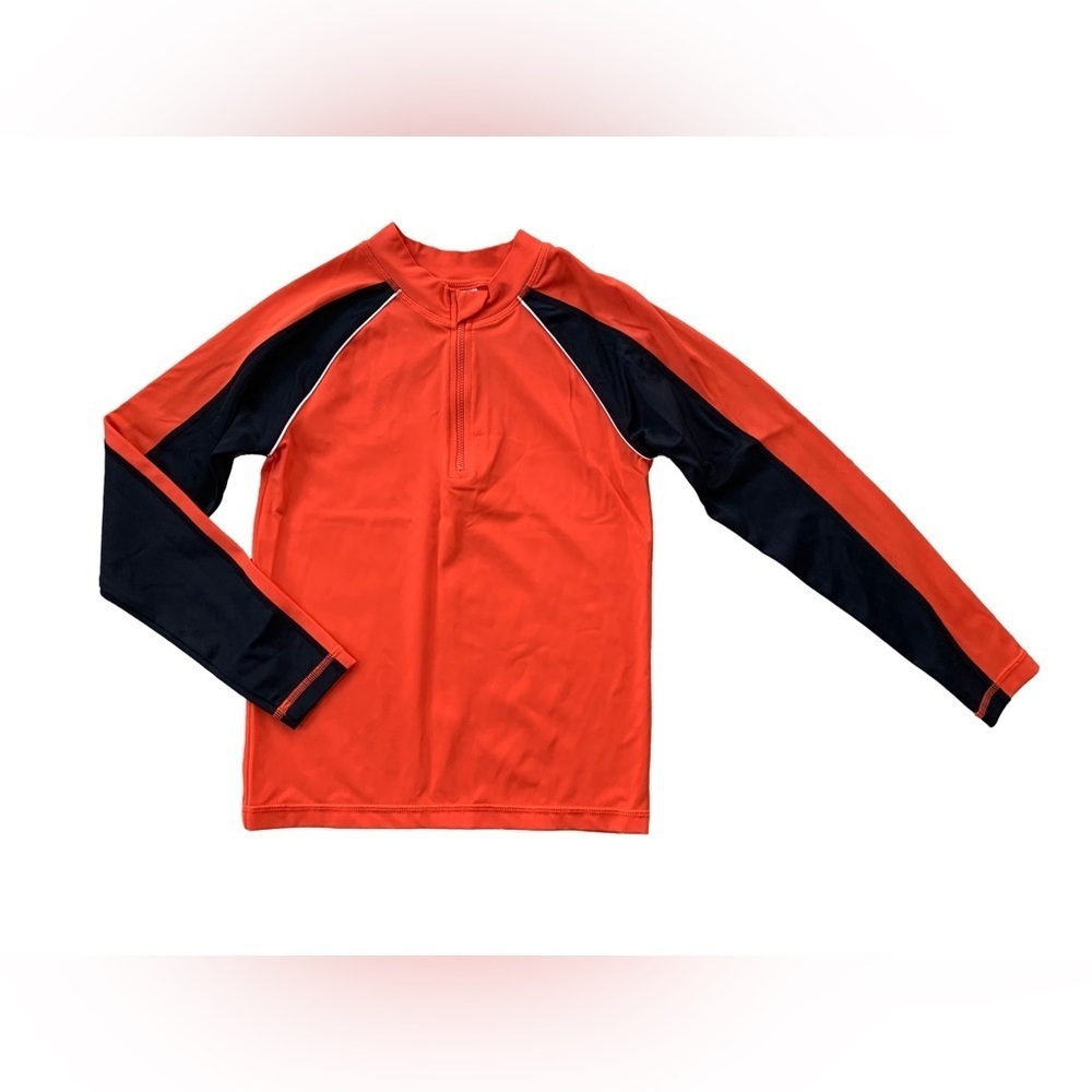 Hanna Andersson Size 140, 10, 1/4 Zip Long Sleeve Rash Guard Swim Shirt Top